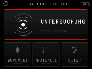 Startmenü der Ameline ITK BOX